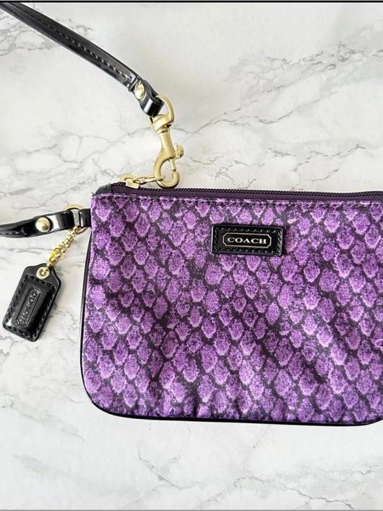 Coach Handbags - Coach Purple Patterned Wristlet Like NEW